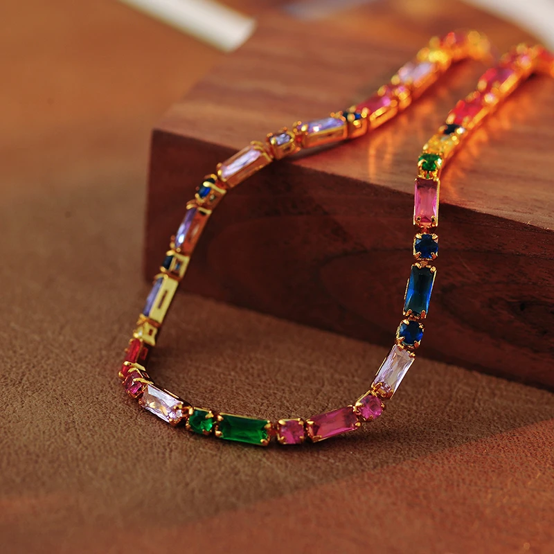 欧美轻奢高级多巴胺方形彩色锆石简约女神发箍发绳百搭时尚气质