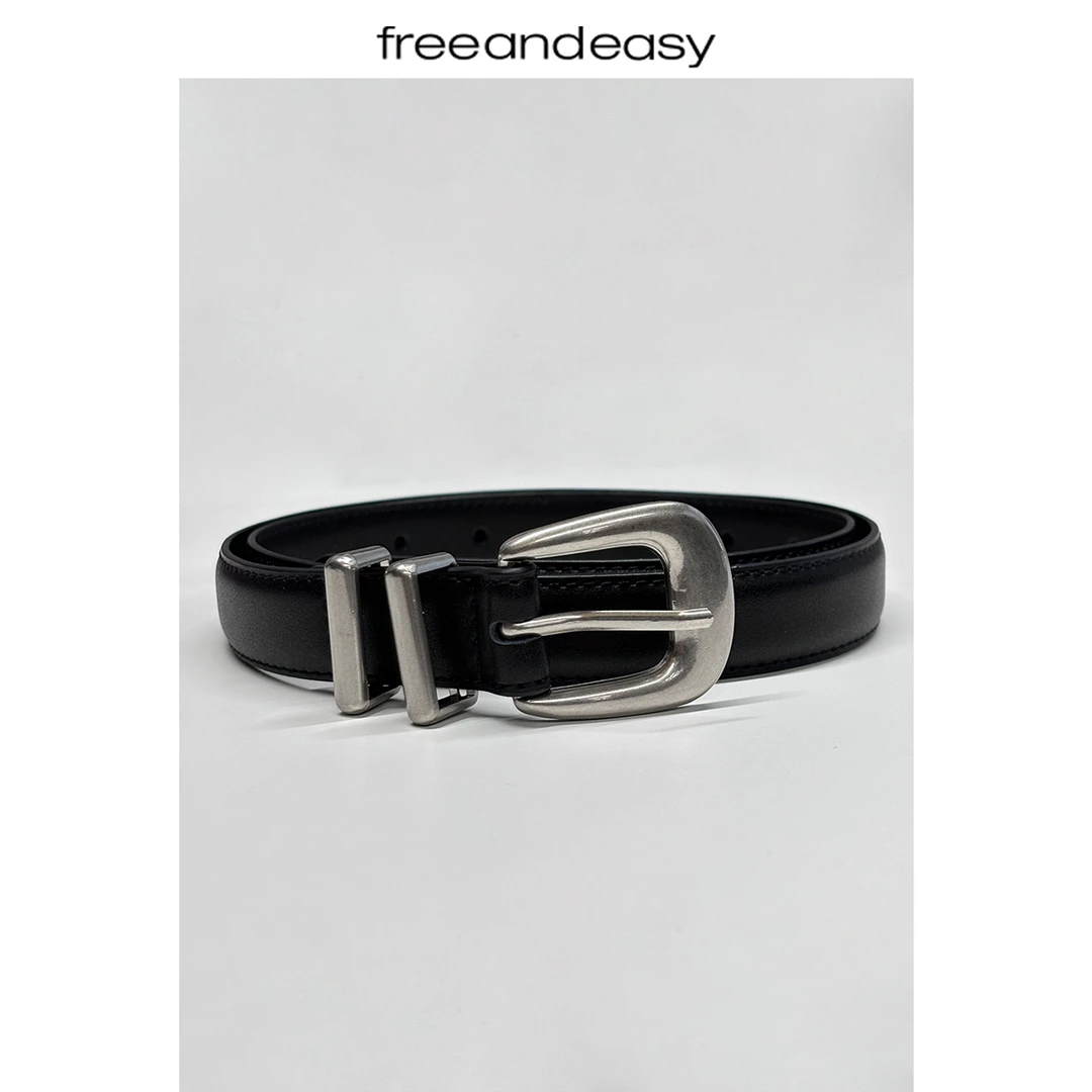 ZLHK【FAE】真皮黑色印花腰带E415010