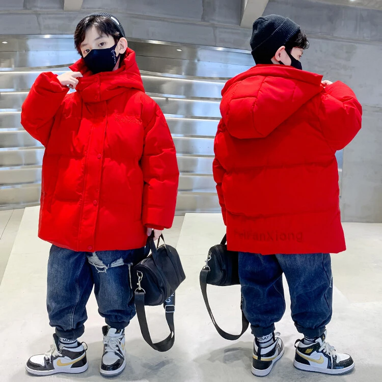 男童羽绒服冬季2023新款加厚过年喜庆年上衣儿童冬装保暖男孩