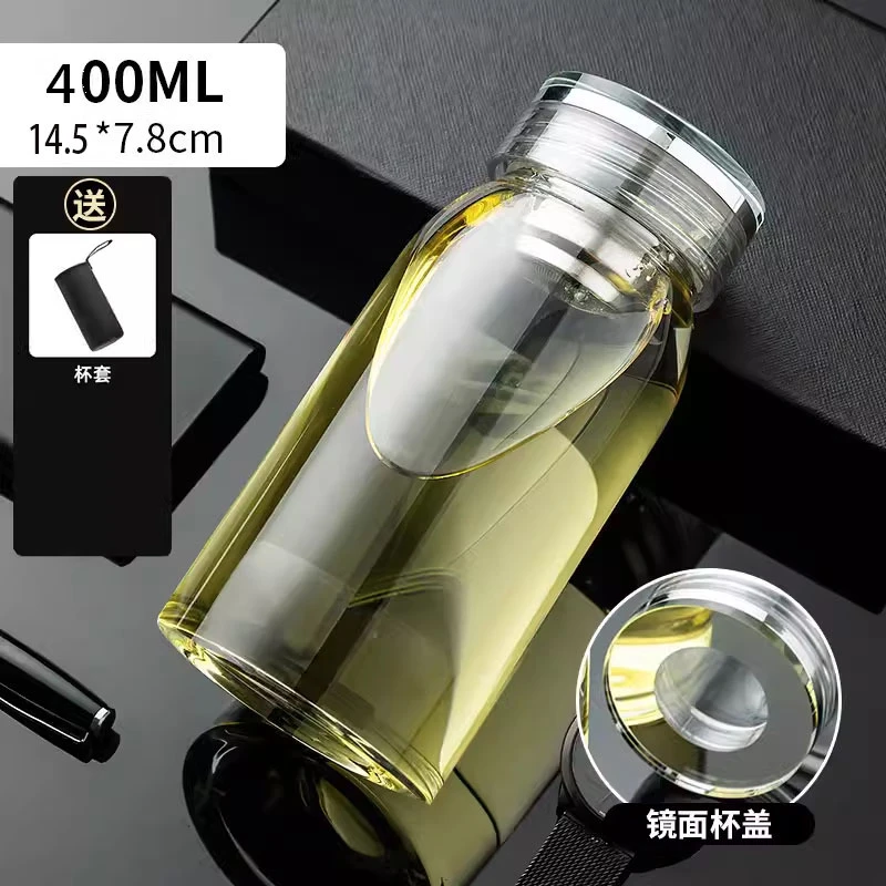 镜面款网红大肚杯高硼硅玻璃茶水杯出门必备大容量玻璃杯车载防摔