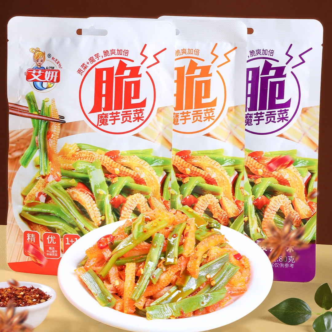 艾妍魔芋贡菜80g袋中袋香辣解馋休闲贡菜魔芋零食