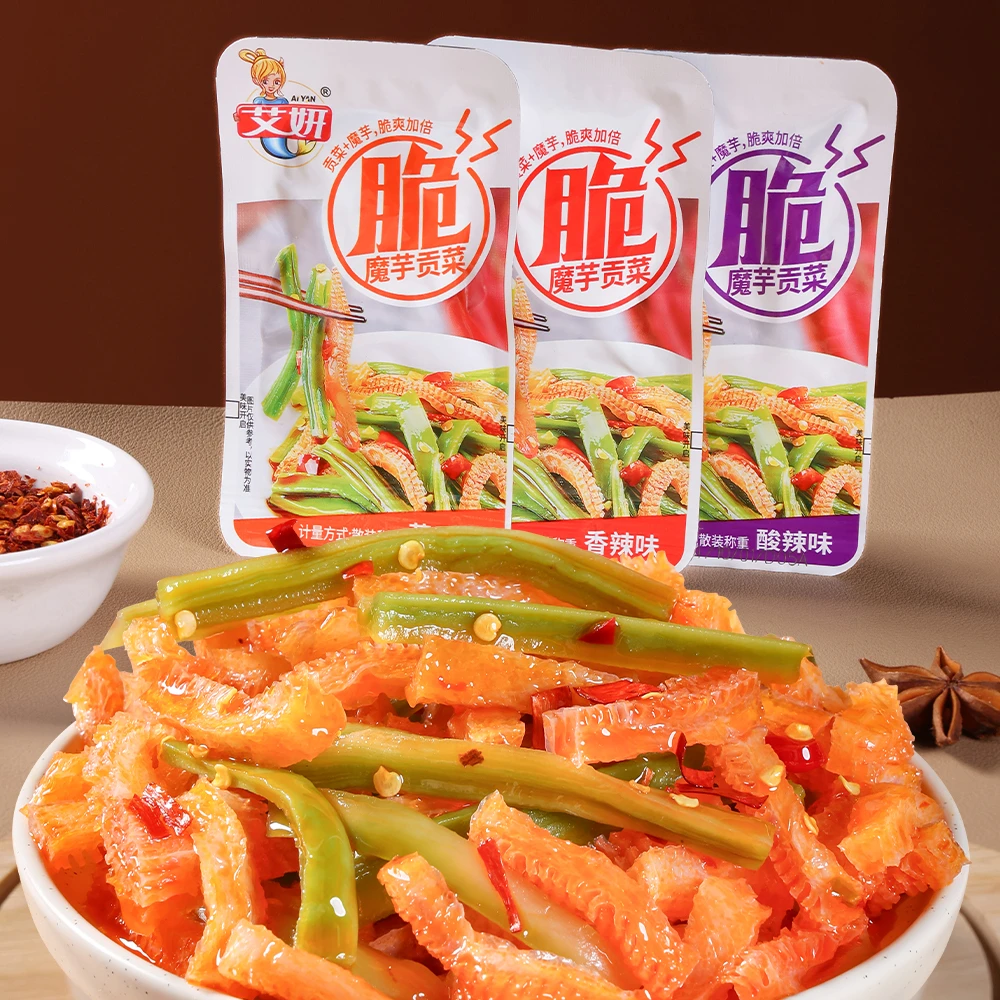 艾妍9g香辣酸辣蒜香酱腌菜宿舍追剧下饭菜魔芋贡菜魔芋爽