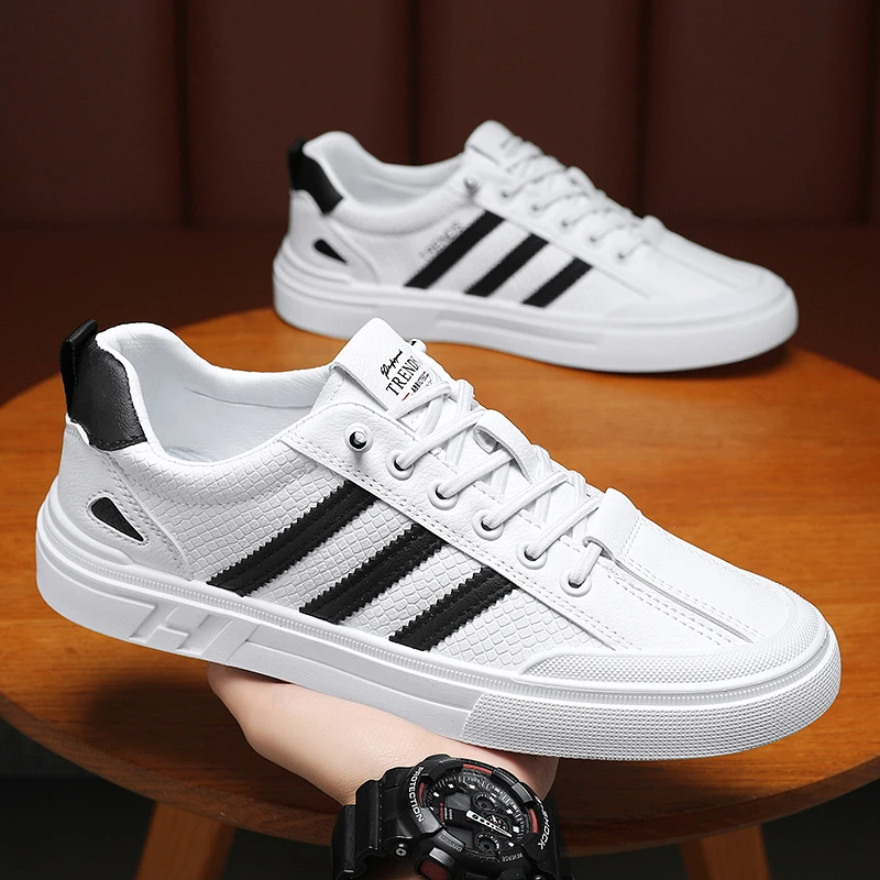 男鞋2025春新款软底透气防水小白鞋男士潮流百搭休闲鞋子学生防滑