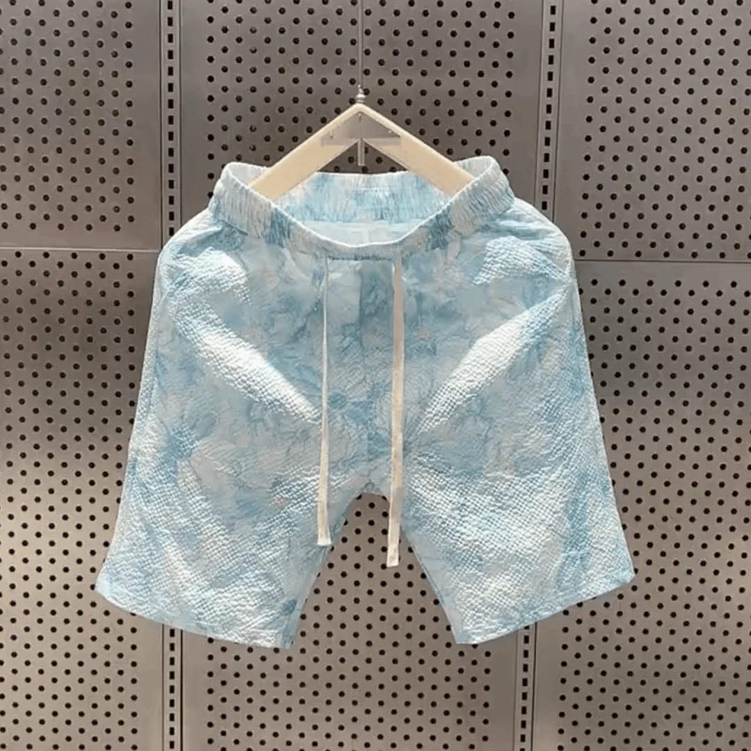 夏季薄款透气速干休闲短裤男士潮流时尚雏菊印花运动五分裤沙滩裤