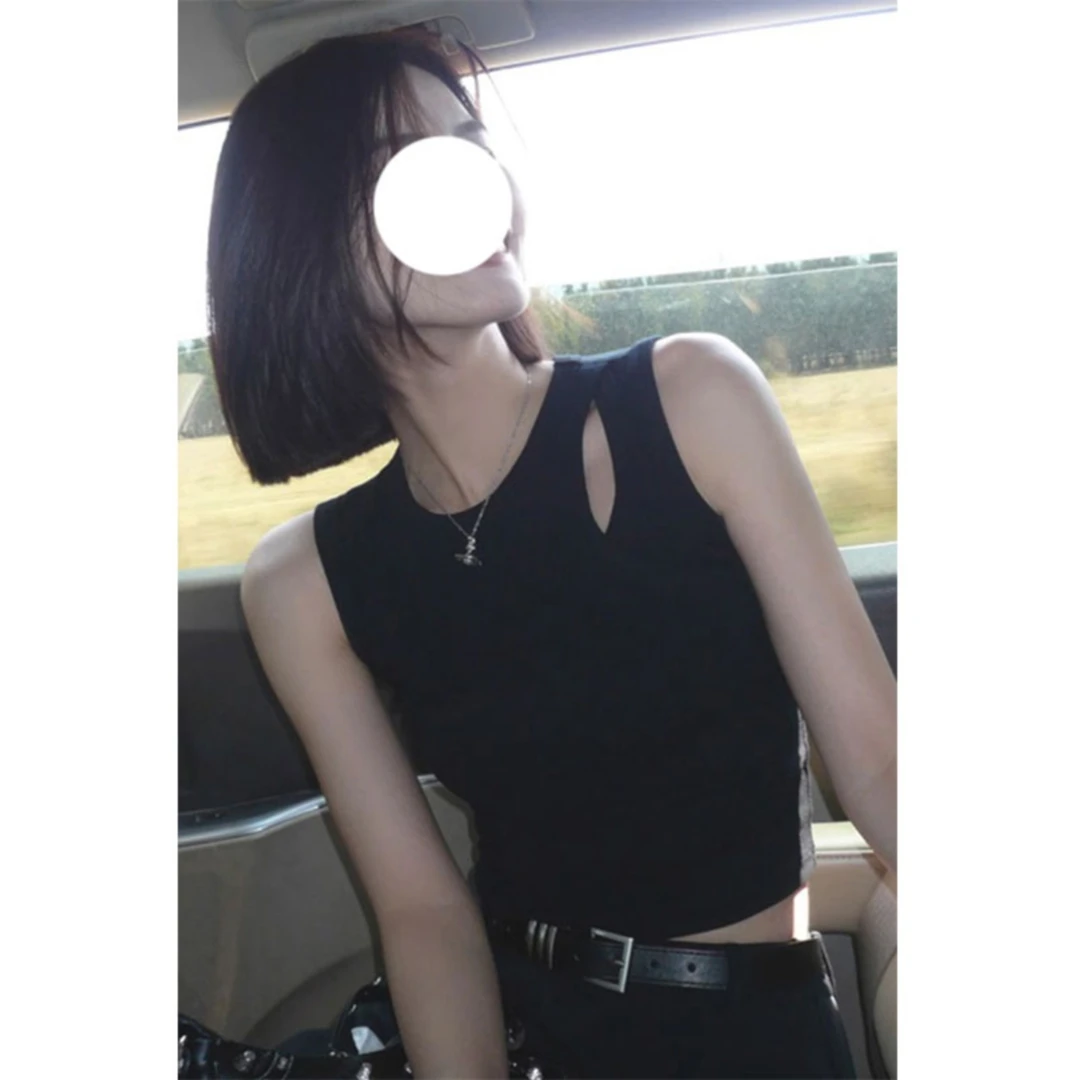 法式别致甜辣假两件吊带小背心女夏外穿内搭打底无袖运动短款上衣