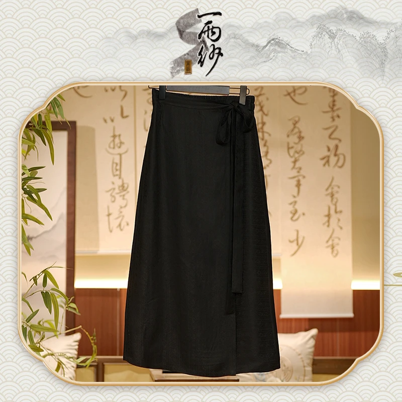 【斜裁裙】235521提花小重缎6A桑蚕丝香云纱裙子新中式45