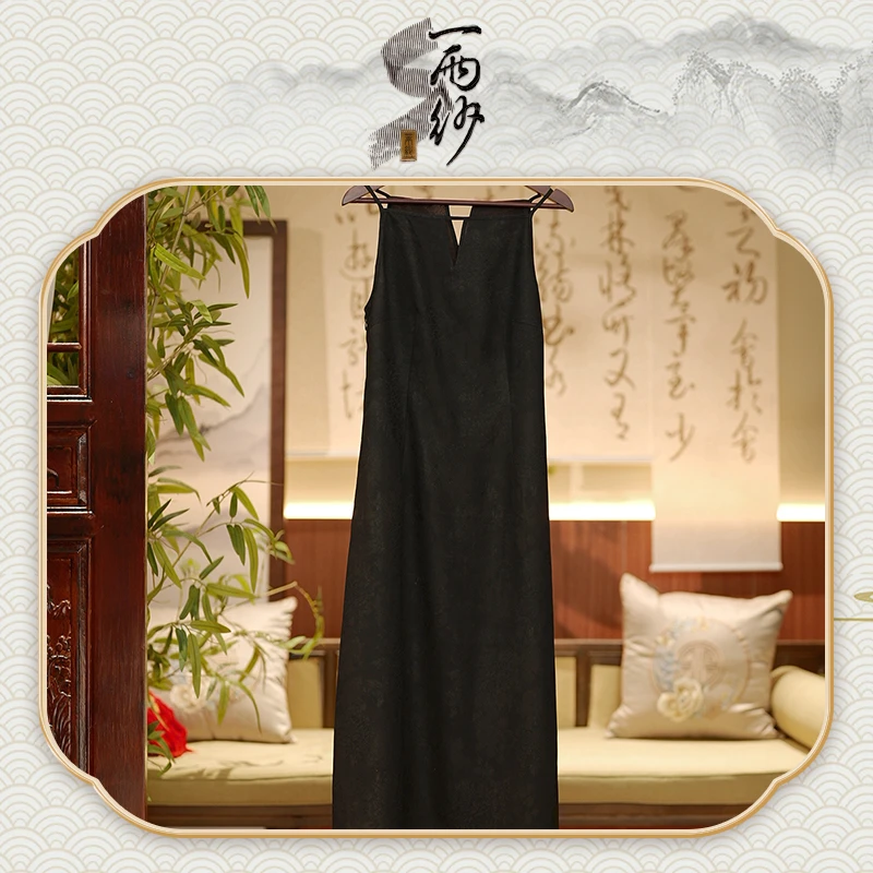 【老料三经罗吊带裙】235533桑蚕丝香云纱吊带连衣裙长袍新中式45