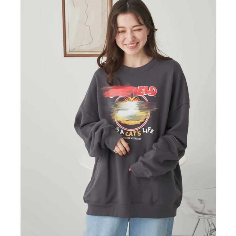 【六哥外贸】日系品牌  秋冬上新 W 卡通联名款宽松长袖慵懒风卫衣