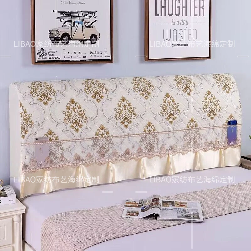2024弹力全包床头罩加厚床头套防尘罩床夹棉欧式实木皮床头保护套