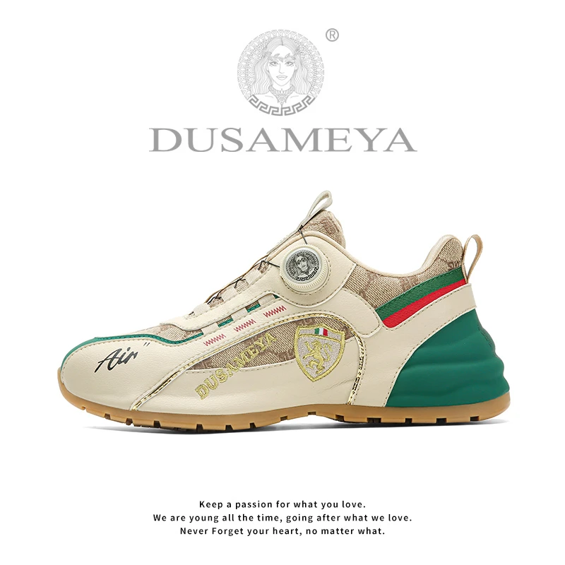 DUSAMEYA/杜莎米娅男女款时尚轻奢休闲百搭舒适网面防滑纽扣鞋