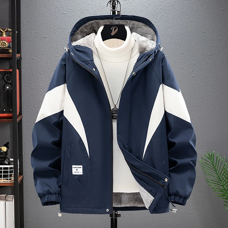 特大码棉衣男胖子加绒加厚夹克男秋冬加肥加大肥佬宽松户外棉服潮