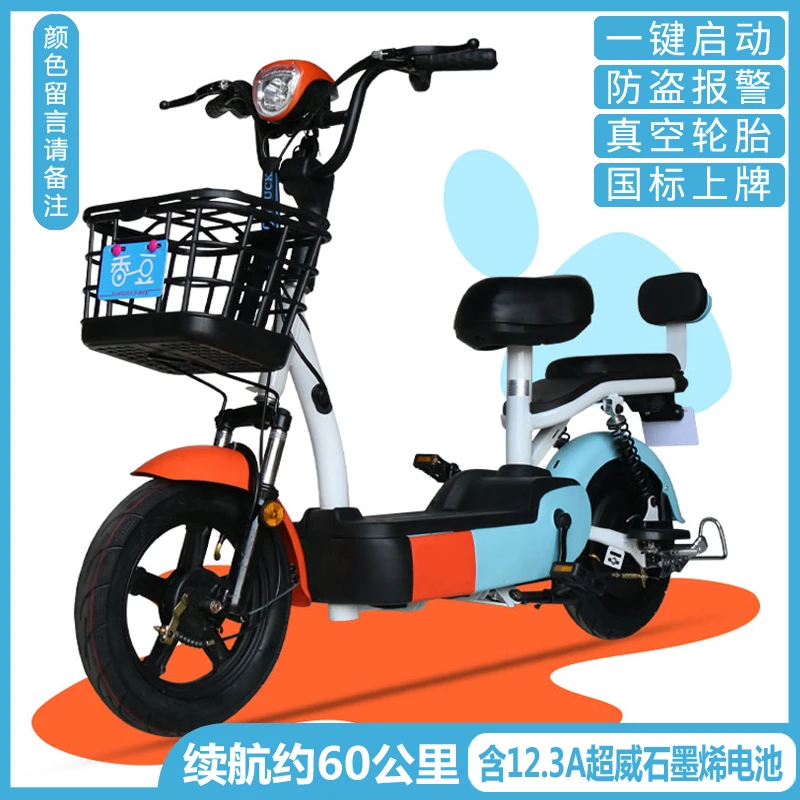 香豆国标电动车成人新款两轮自行车48V锂电池电动自行车新国标