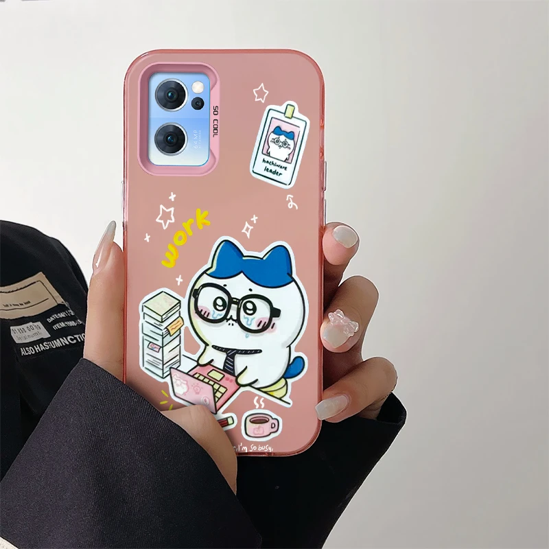 OPPOReno7手机壳高颜值个性创意网红可爱卡通动漫猫彩银壳