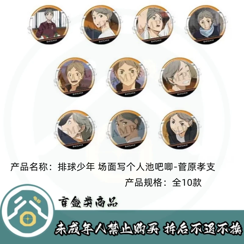 【拆盒】排球少年】排球少年 场面写个人池吧唧徽章盲盒-菅原孝支