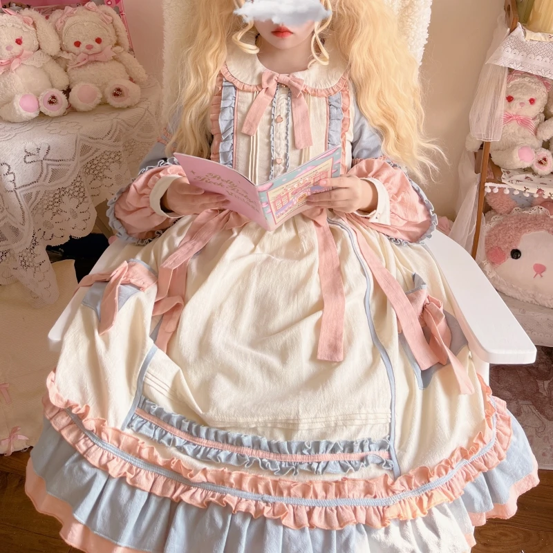 秋冬款原创正品大码lolita连衣裙胖mm甜美可爱洛丽塔op裙子
