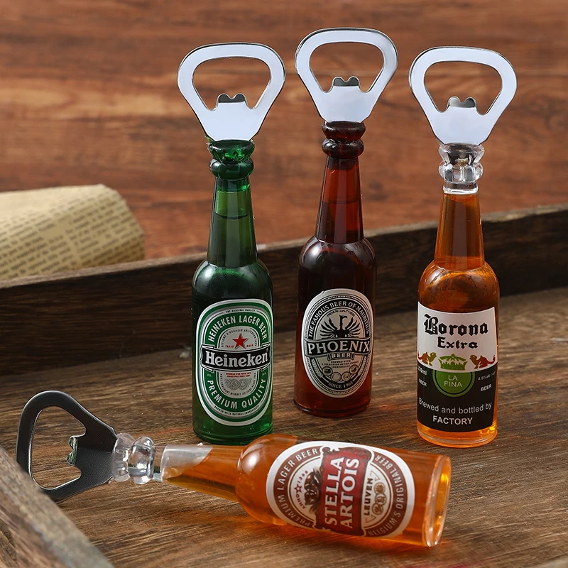 啤酒瓶开瓶器冰箱贴真啤酒起子红酒启瓶器立体创意磁贴开盖器磁吸