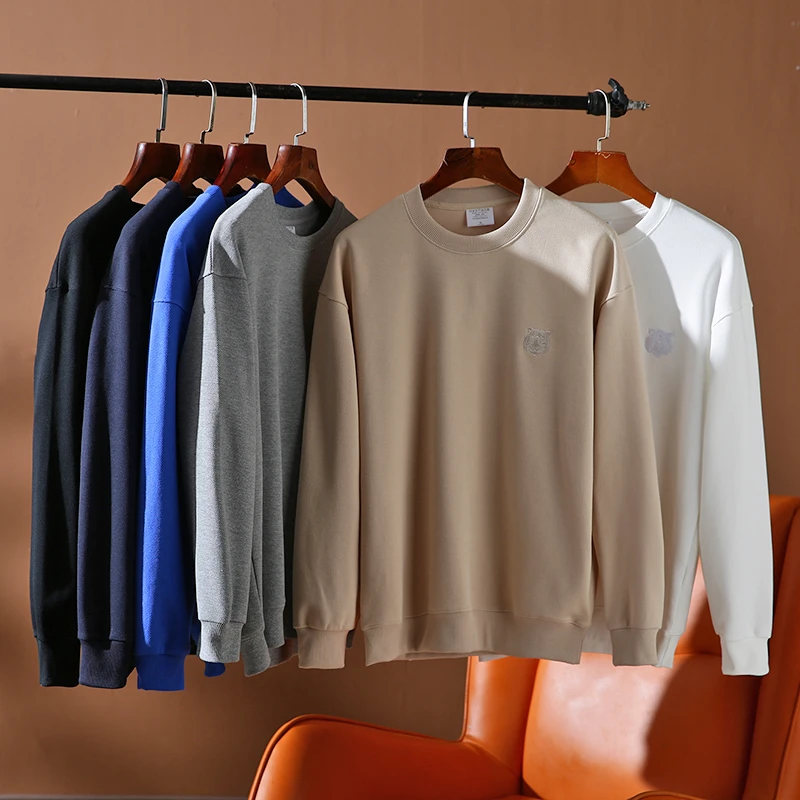 春秋季男款三D立体斜纹棉虎头刺绣圆领长袖卫衣111