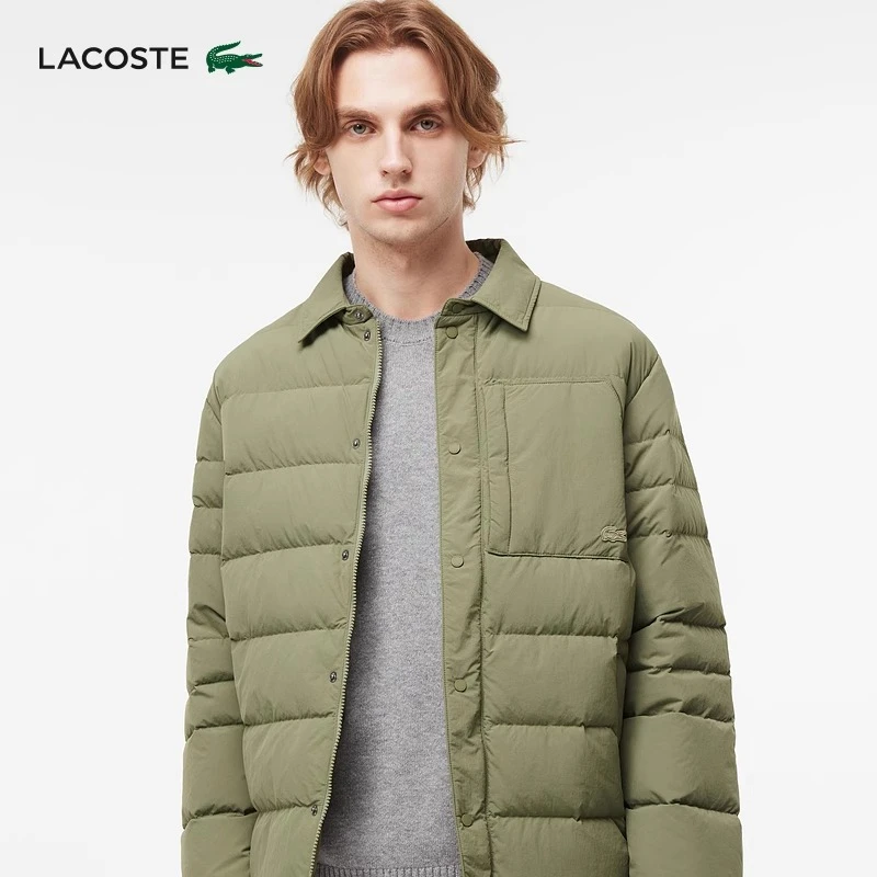【王一博同款】LACOSTE法国鳄鱼男装翻领鹅绒羽绒服外套|BH0709