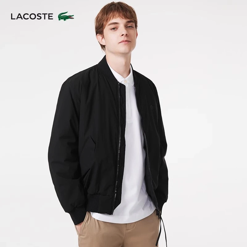 LACOSTE法国鳄鱼男装秋冬时尚潮流纯色休闲舒适棉服外套|BH5956
