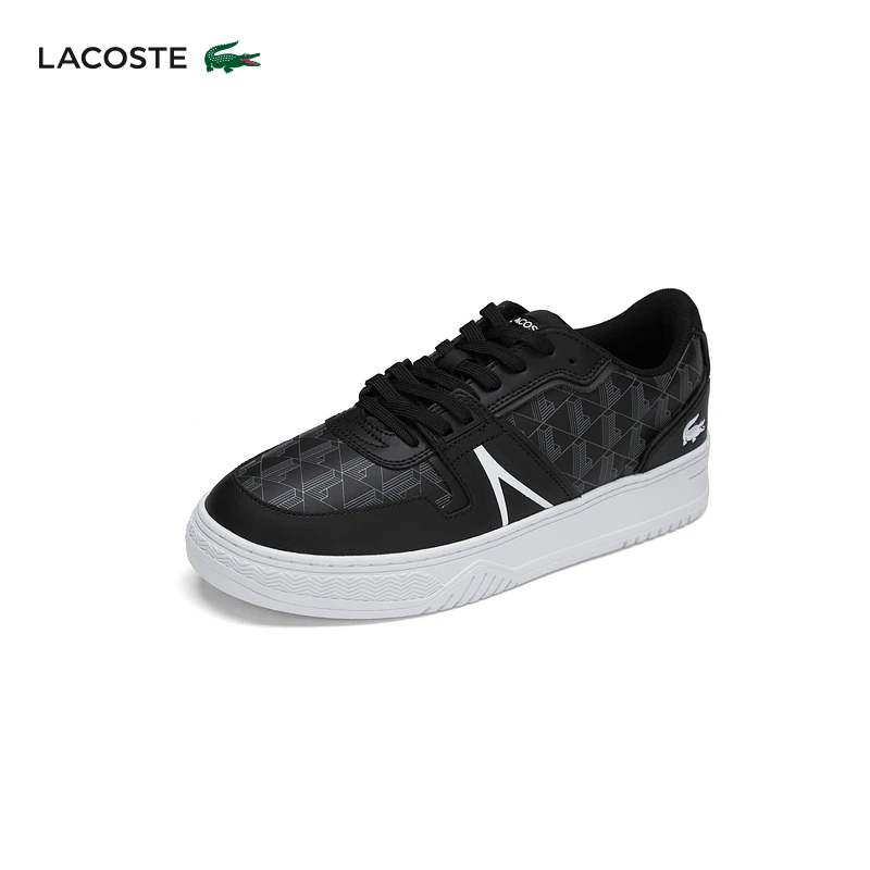 LACOSTE法国鳄鱼男鞋L001系列logo印花系带圆头休闲鞋|47SMA0055