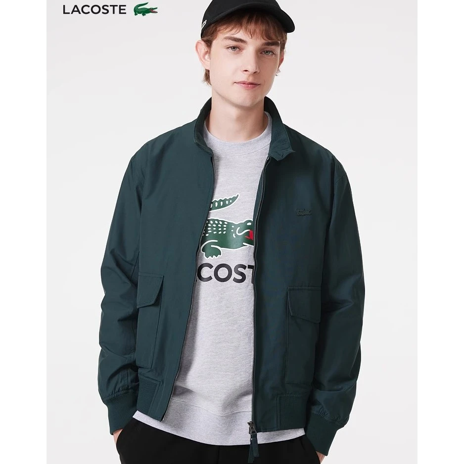 LACOSTE法国鳄鱼男装秋季时尚潮流简约纯色拉链夹克外套|BH8540