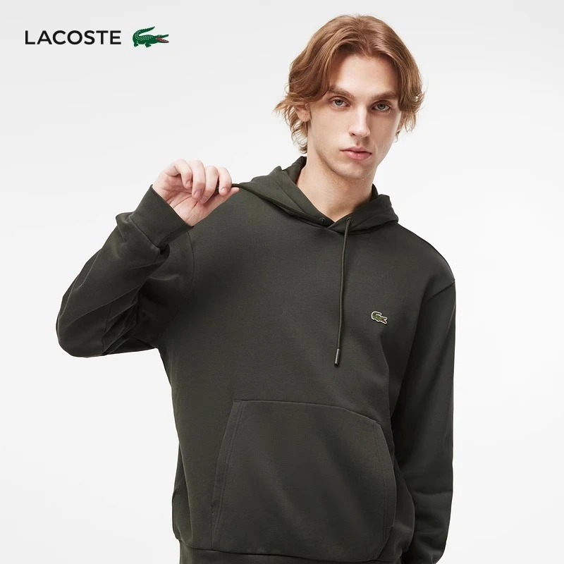 LACOSTE法国鳄鱼男装秋季时尚百搭纯色棉质连帽套头卫衣|SH1643