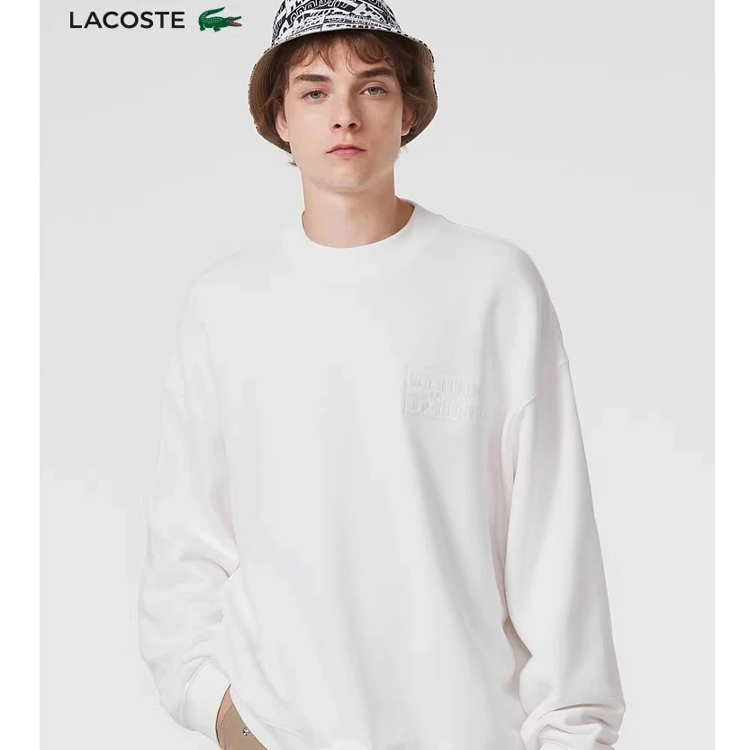 LACOSTE法国鳄鱼男装秋冬简约纯色圆领宽松纯棉套头卫衣|SH2507