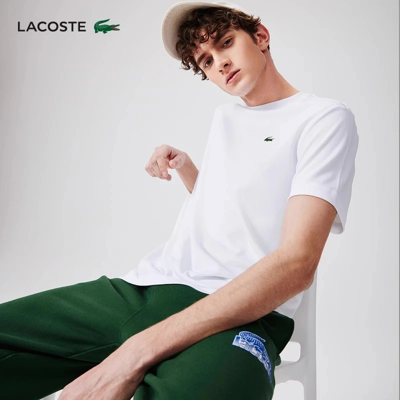 LACOSTE法国鳄鱼男装基础款经典纯色运动休闲圆领短袖T恤|TH3401