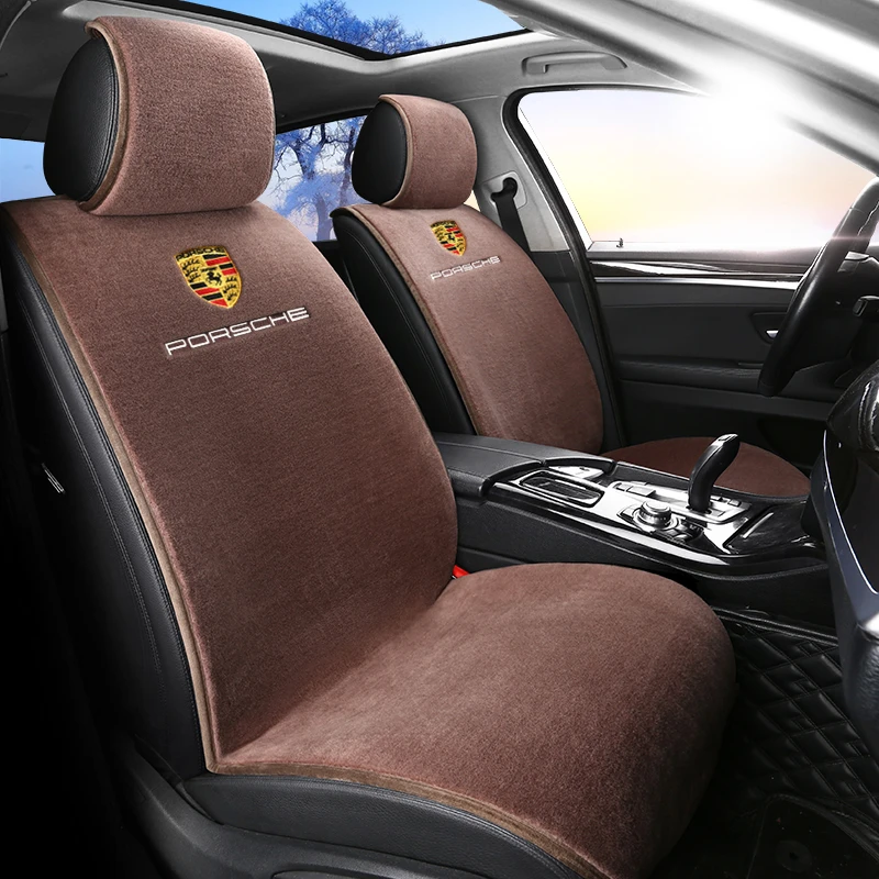 新款保时捷标纯羊毛坐垫汽车冬季