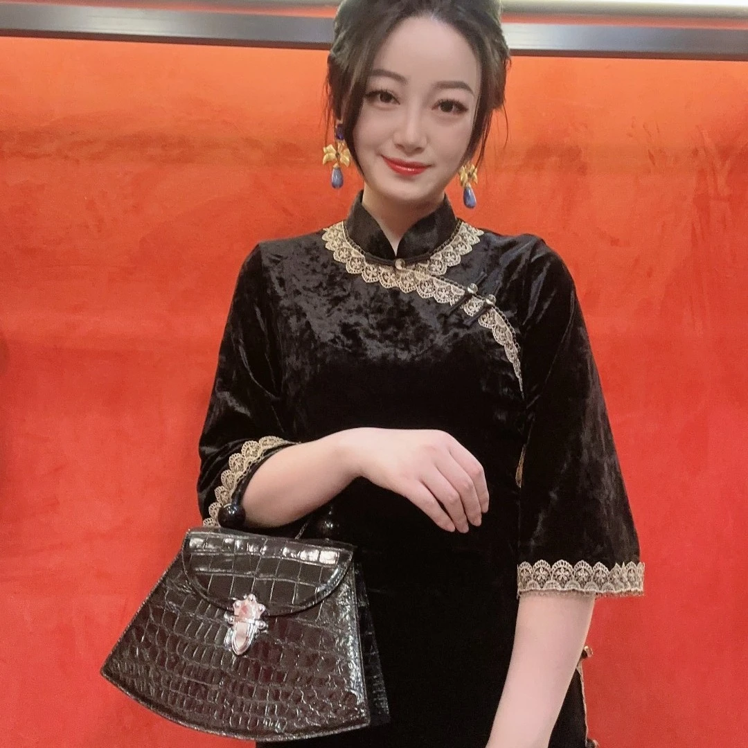 【LQ订制】手工打造真皮女士新款包石头纹铂气质网红重工10142