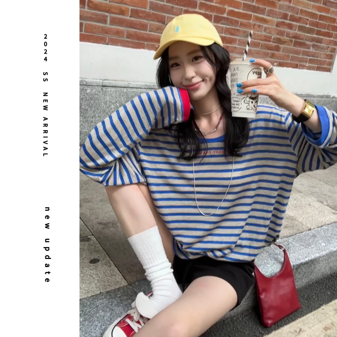 【颖子定制】时尚减龄条纹防晒T恤 6408