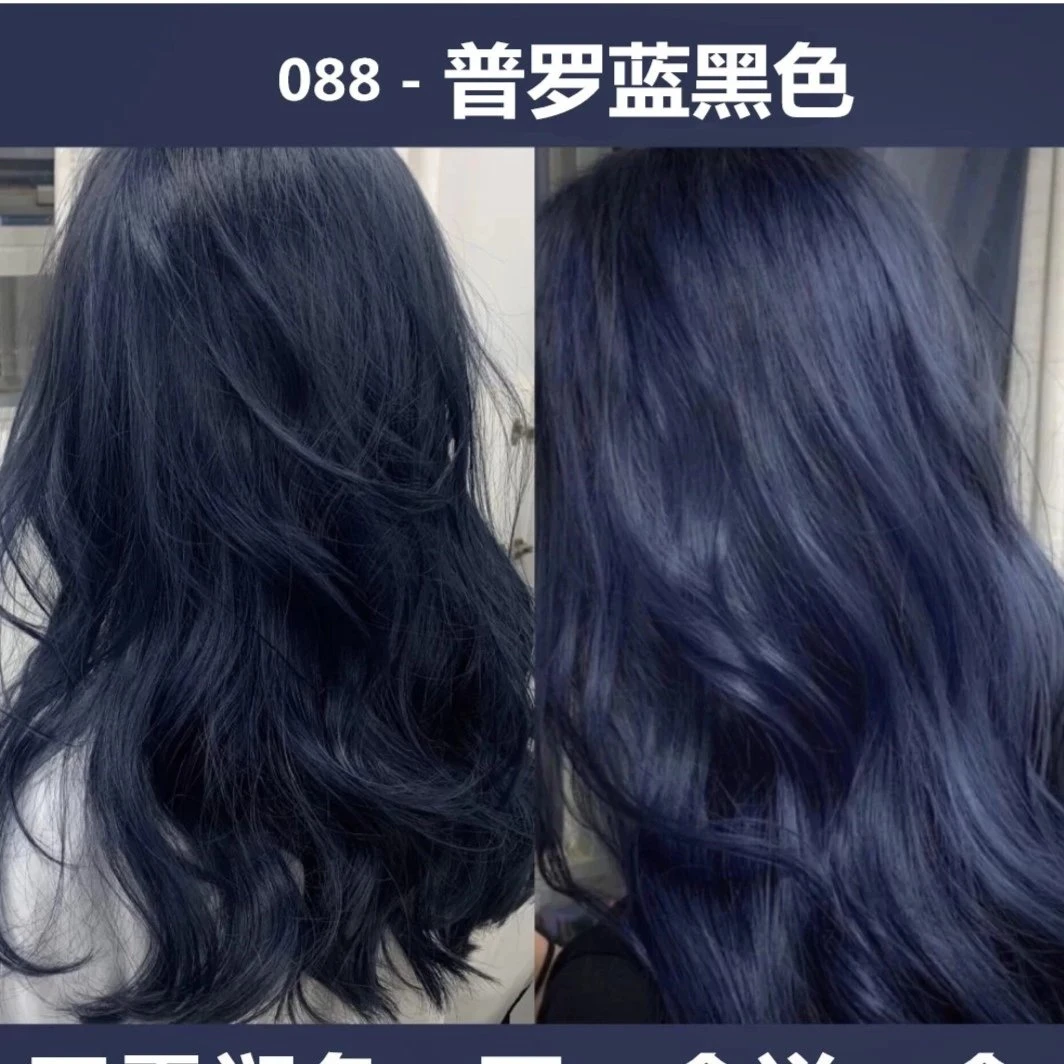 普罗蓝黑色染发剂2024流行色显白干净自己在家染发膏黑茶灰复古