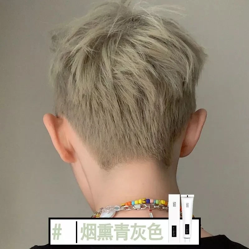 染发膏植物染发剂男生雾烟熏青灰色2024流行色自己在家染发