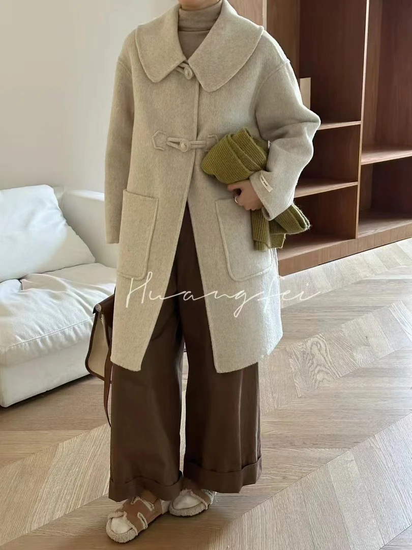 （小皮扣）秋冬小翻领韩系甜美大衣