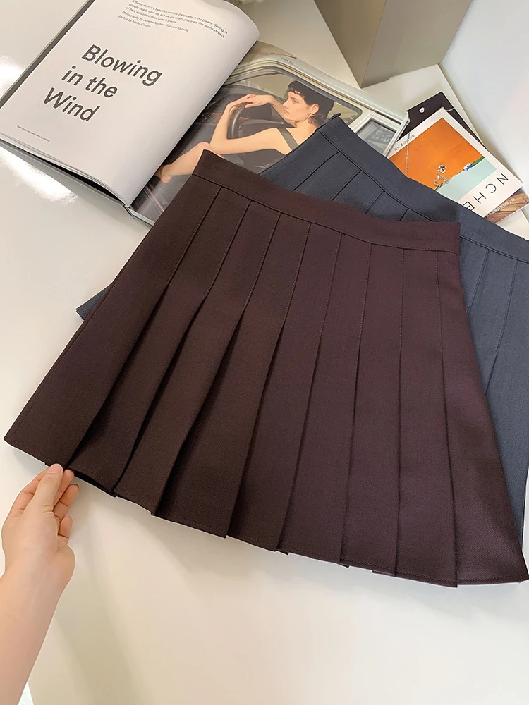 秋 1832新款显瘦百褶短裙