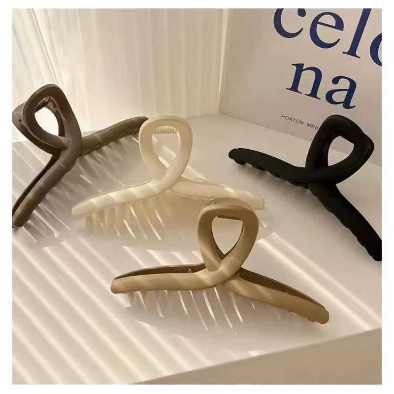 大号交叉夹鲨鱼夹磨砂马尾发夹网红款发饰气质韩版抓夹盘头发抓夹