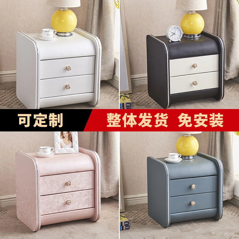 【小扬哥推荐】床头柜皮质软包卧室家用床边柜子实木小型简约窄储