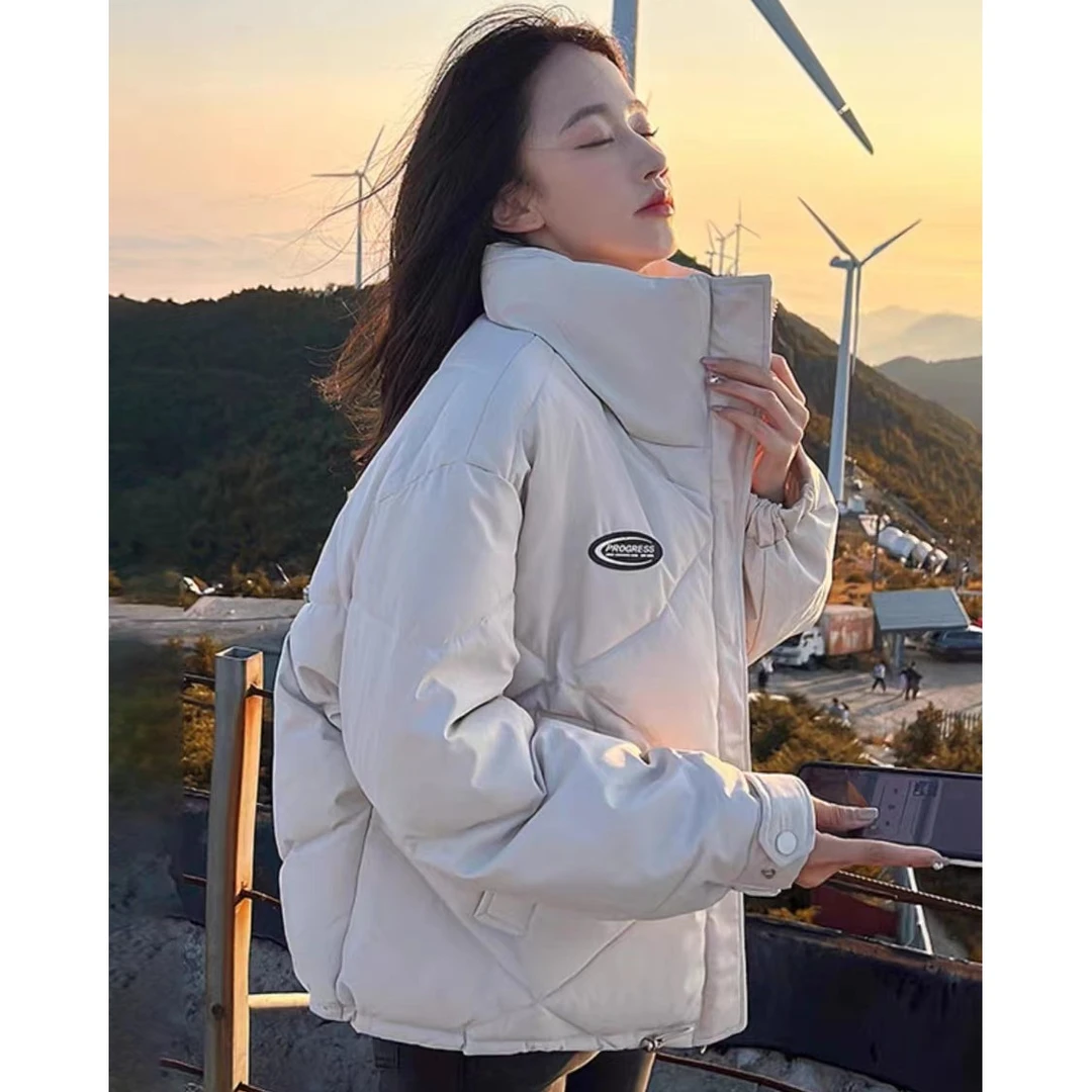 2023冬季新款棉服潮流学生韩版短款立领设计感百搭情侣加厚小个子