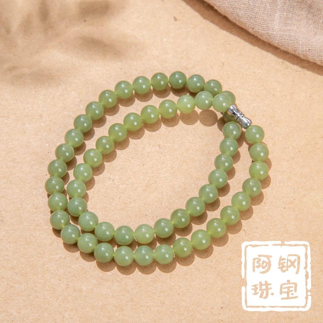 【货头】天然若羌黄口和田玉妈妈链项链素圈HK301-8多样性发其一