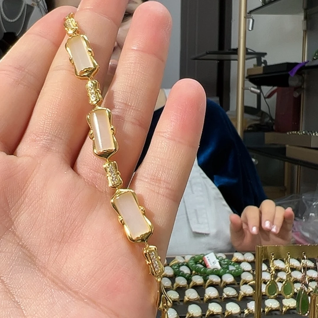 【闪购商品】和田玉手链银S925镶嵌