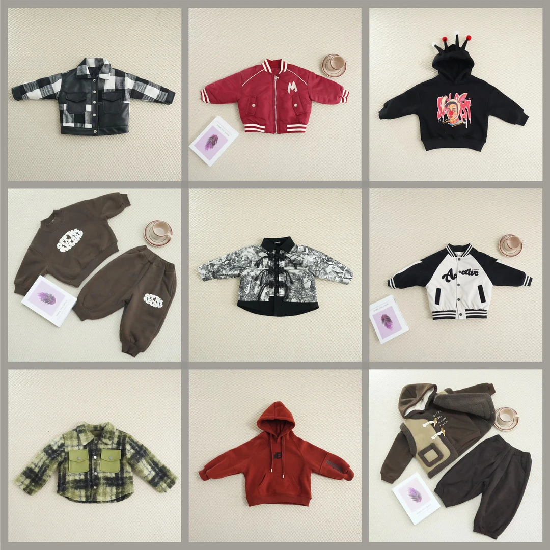 【3001--3042】儿童外套秋冬款2024新款儿童童装夹棉外套男女童套装