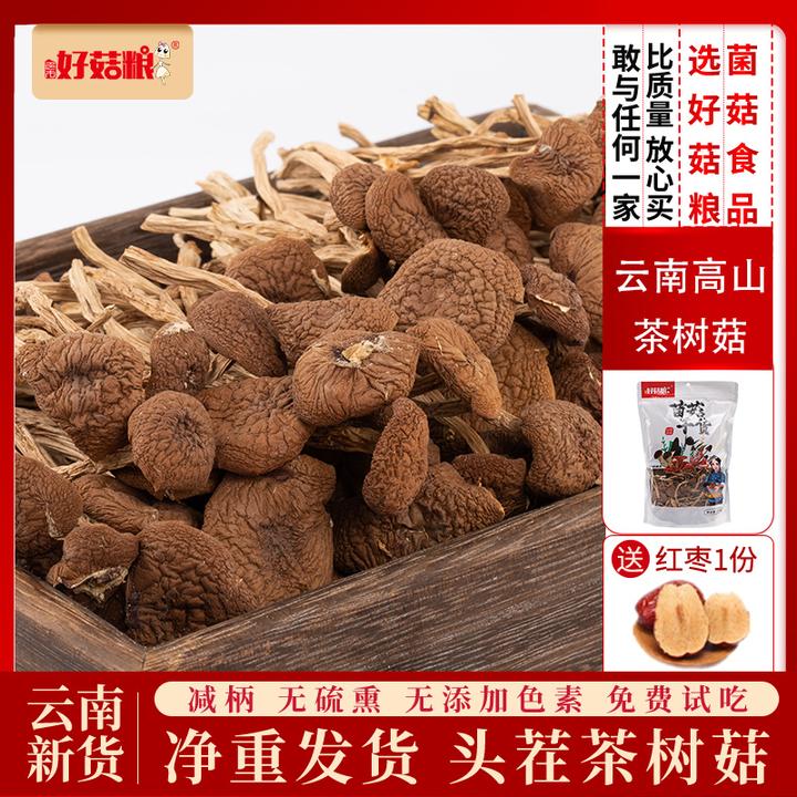 好菇粮当季头茬茶树菇干货未开伞小朵特产云南食用菌菇煲鸡汤食材