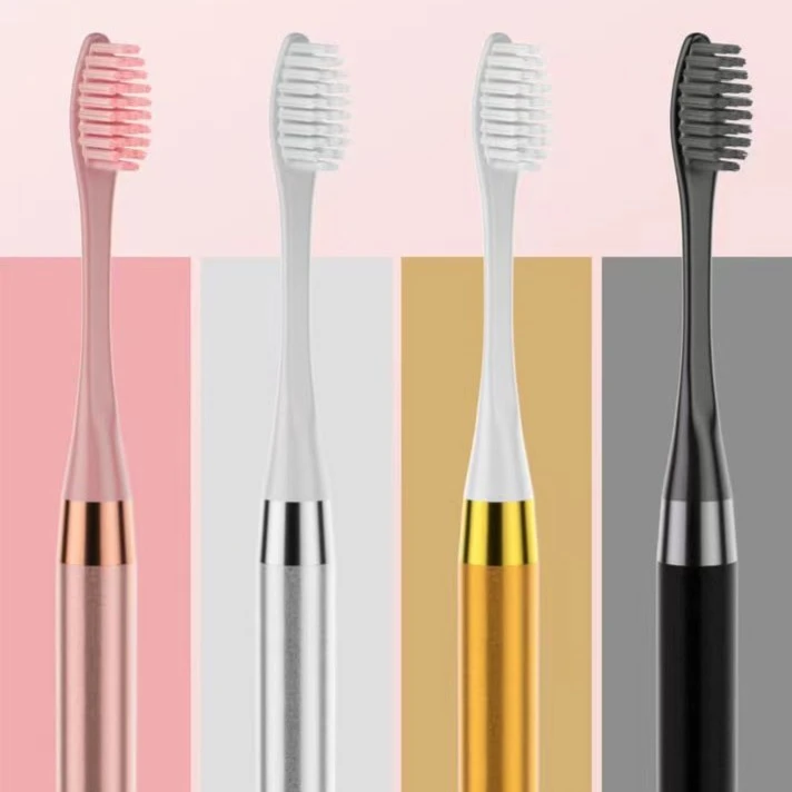 【外贸高货】ElectricToothbrush金属机身软毛防水电动牙刷套装