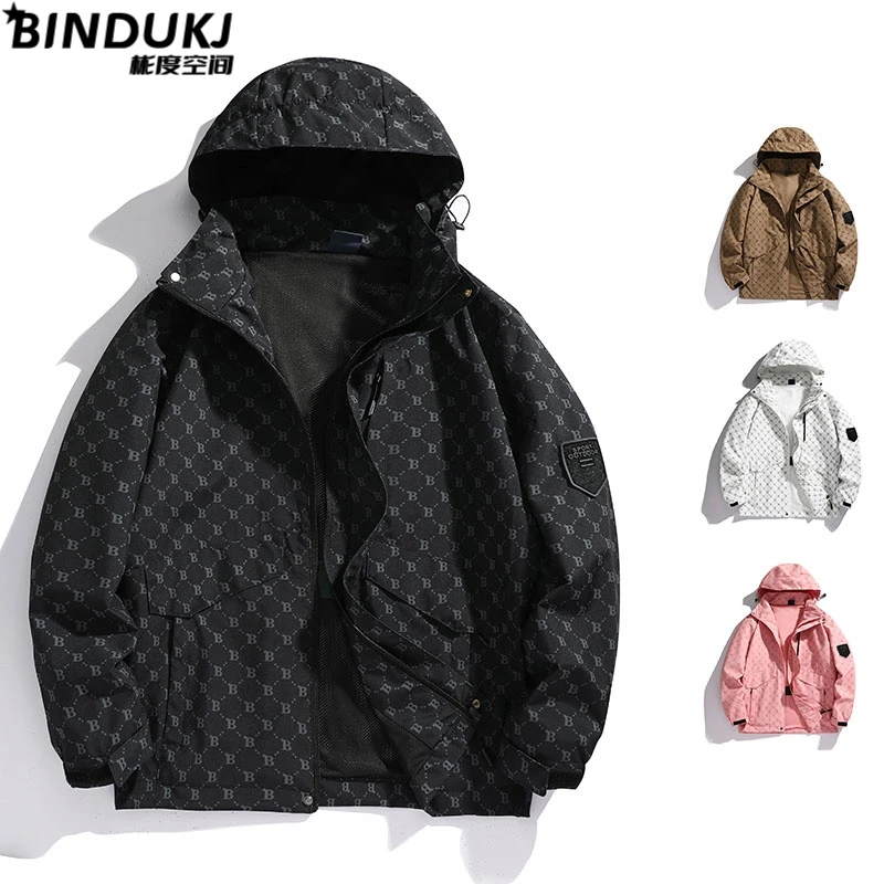 BUNDUKJ春秋季可拆卸帽户外防水防风男女同款高端奢品休闲冲锋衣