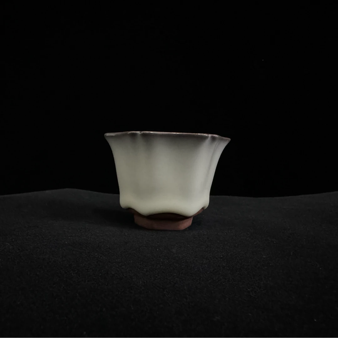 瓷源阁 龙泉窑青瓷 猪油冻 六方葵口杯 高档茶器道具 茶杯陶瓷