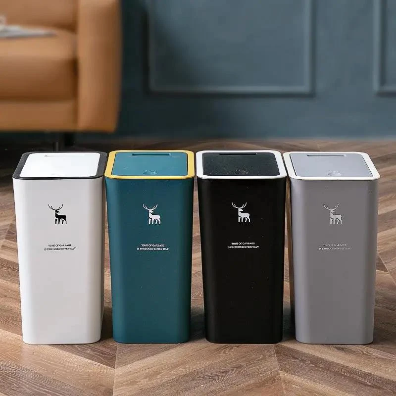 垃圾桶大号带盖家用夹缝卫生间按压式收纳桶分类厨房加厚压圈纸篓