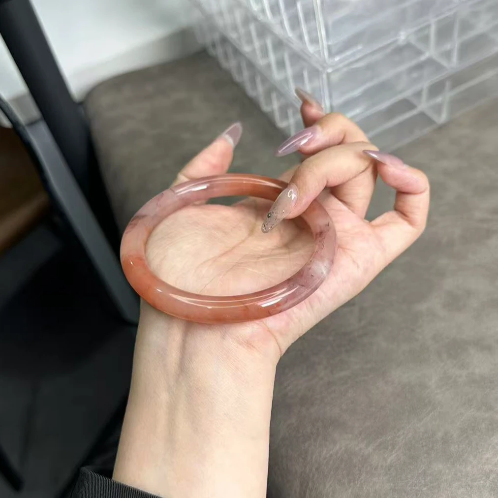 桃花细条手镯天然玉石多样性发货s173(圈口找客服备注）！