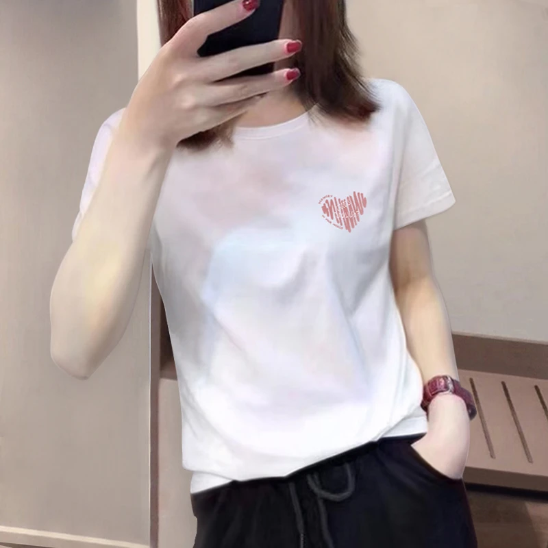 夏季轻薄百搭短袖T恤白上衣女款女士短袖T恤2025年正肩T恤白色t恤