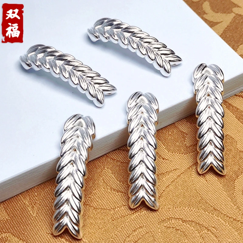 足银银制品 【大麦穗】999足银纯银配件时尚简约手作diy手工银饰