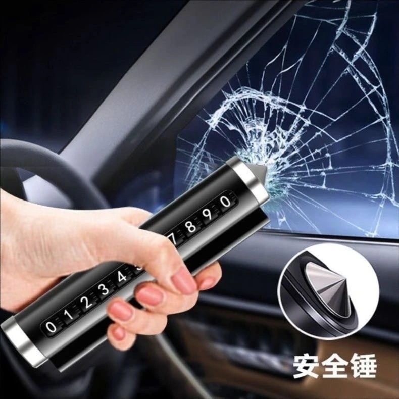网红款汽车破窗器多功能车载安全锤临时停车卡滚轮停车号码安全锤